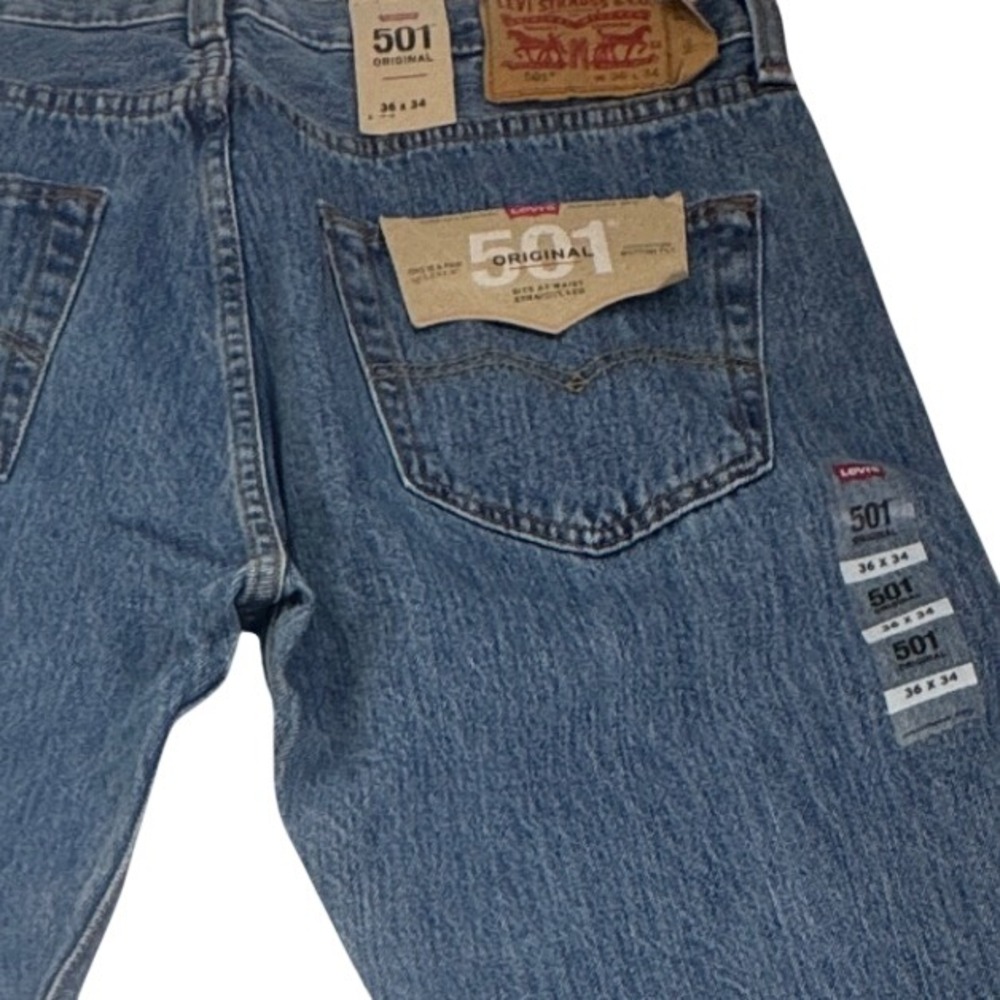 Levis 501 Original Mens Straight Leg Jeans Blue Denim 36x34 00501-0193 NWT